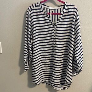 Striped Black and White Women's Top